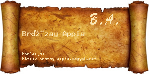 Brázay Appia névjegykártya